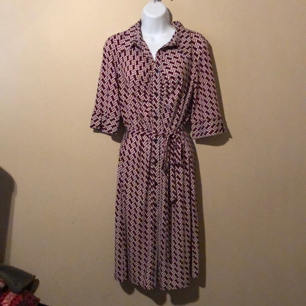 Dress black white red